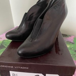 Black leather booties